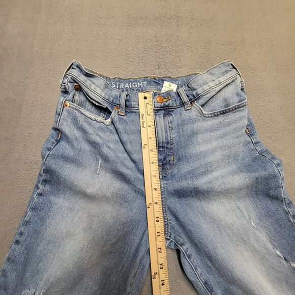 Arizona Jeans Womens 29 Blue Classic Straight Leg Distressed Stretch Denim - Picture 8 of 11